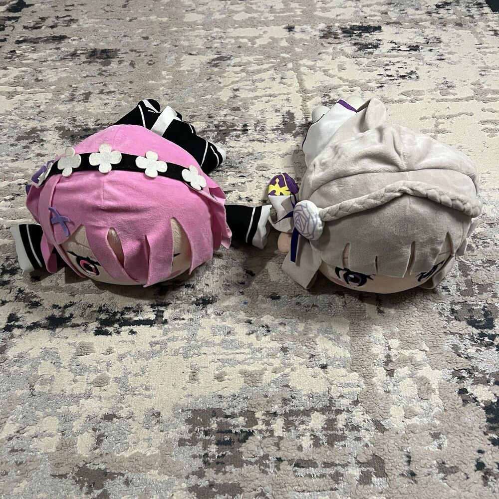 Re:ZERO Starting Life Another World Lying Nesoberi Plush Toy Ram & Emilia Sega